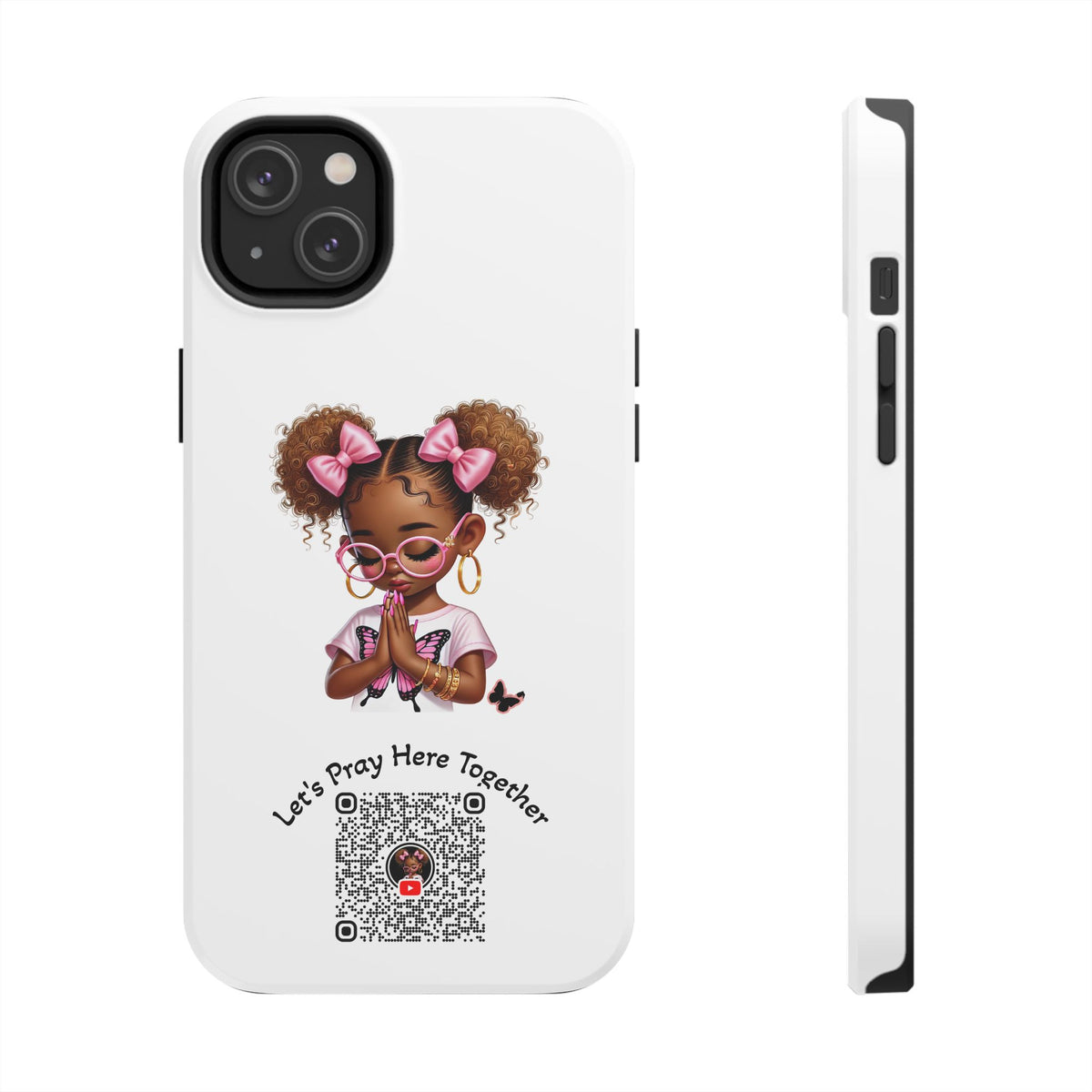 Cute Inspirational Phone Case, Tough Phone Cases, Personalized Gift, Butterfly Design, Kids & Teens, Empowerment Gifts