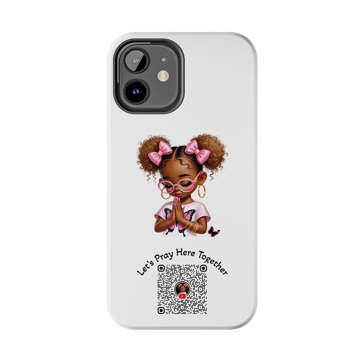 Cute Inspirational Phone Case, Tough Phone Cases, Personalized Gift, Butterfly Design, Kids & Teens, Empowerment Gifts