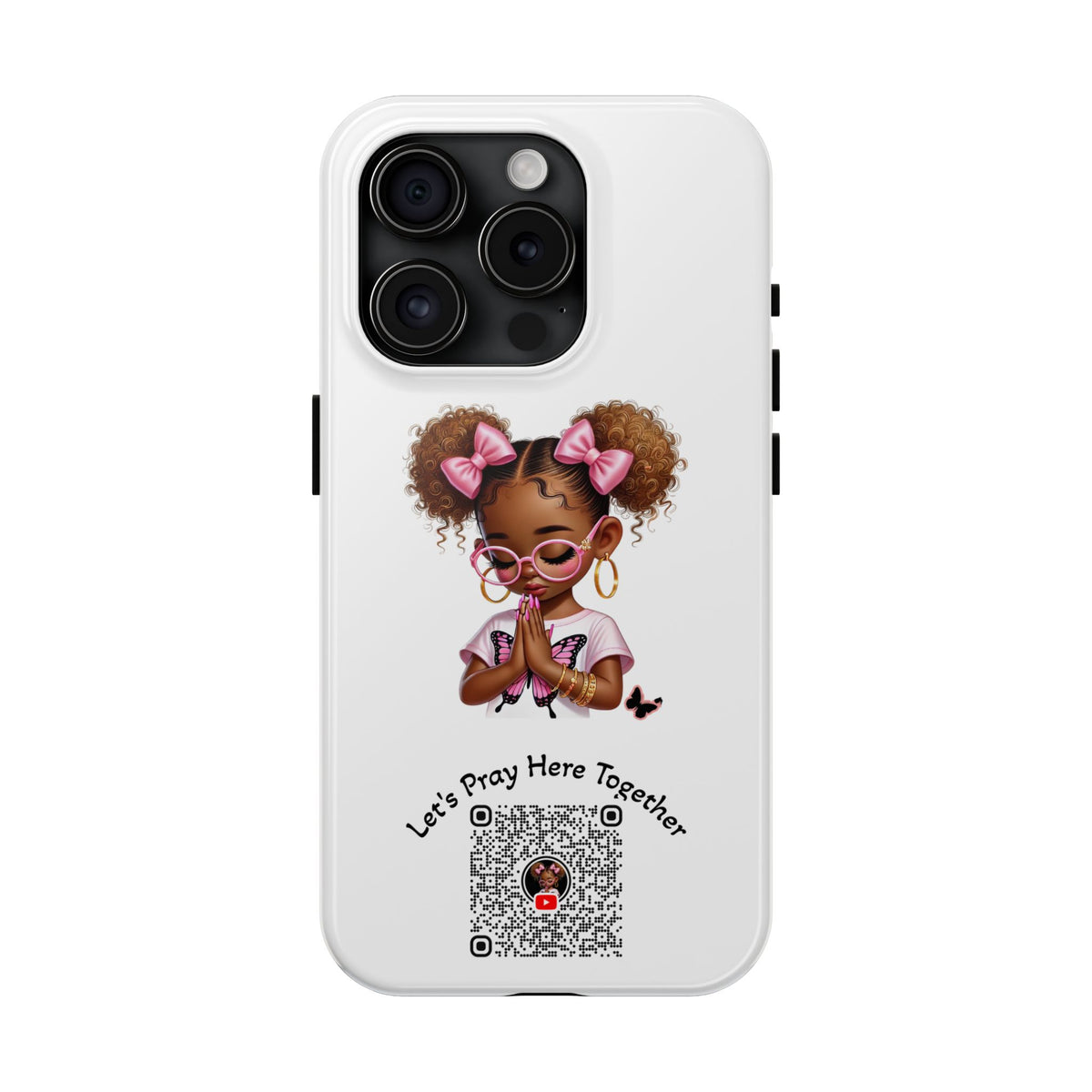Cute Inspirational Phone Case, Tough Phone Cases, Personalized Gift, Butterfly Design, Kids & Teens, Empowerment Gifts