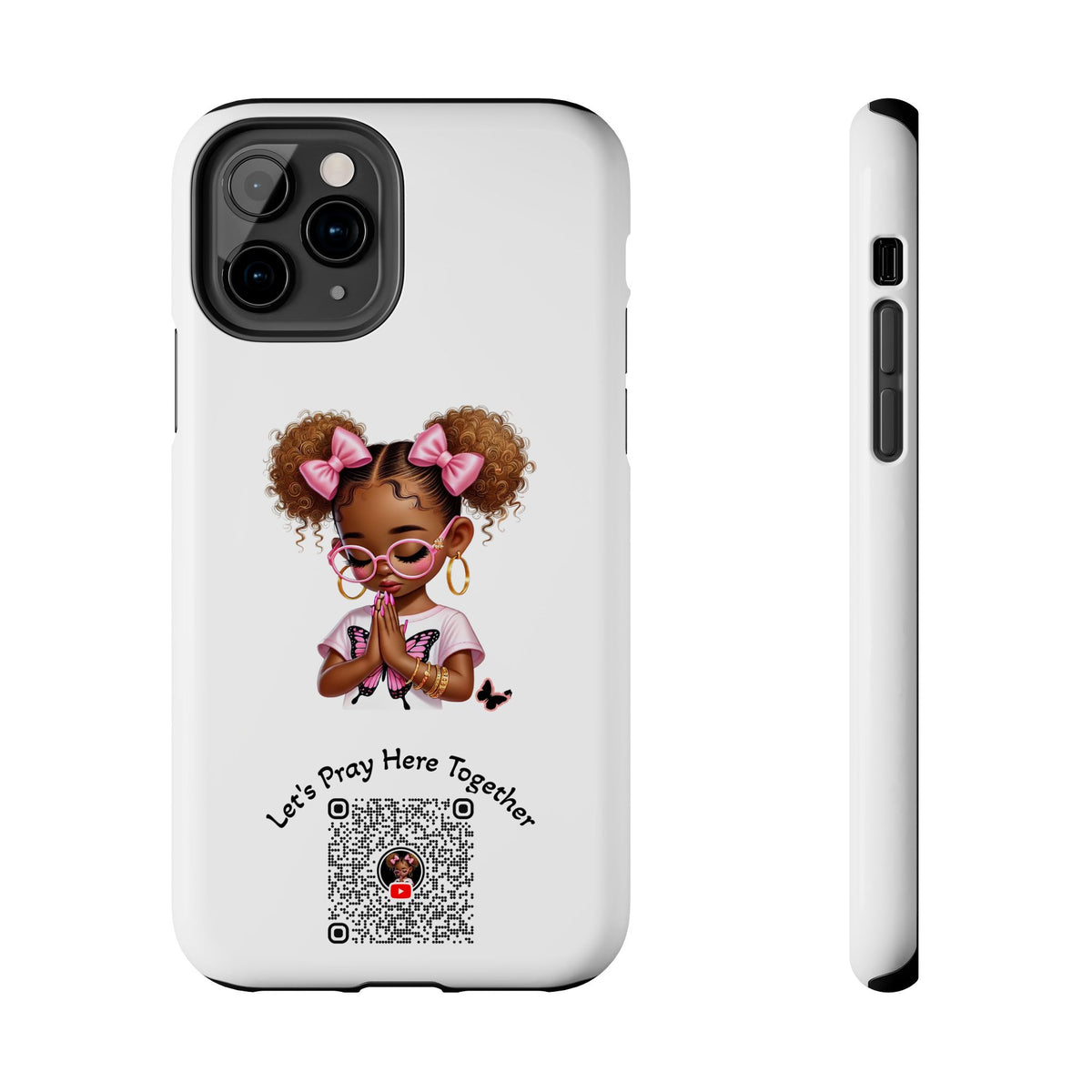 Cute Inspirational Phone Case, Tough Phone Cases, Personalized Gift, Butterfly Design, Kids & Teens, Empowerment Gifts