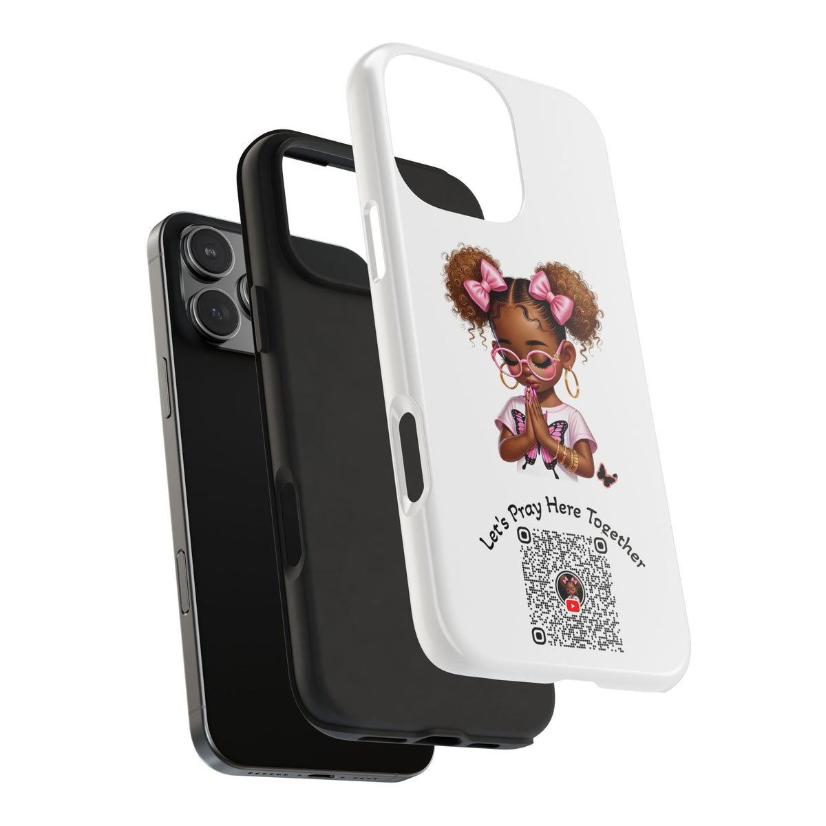 Cute Inspirational Phone Case, Tough Phone Cases, Personalized Gift, Butterfly Design, Kids & Teens, Empowerment Gifts