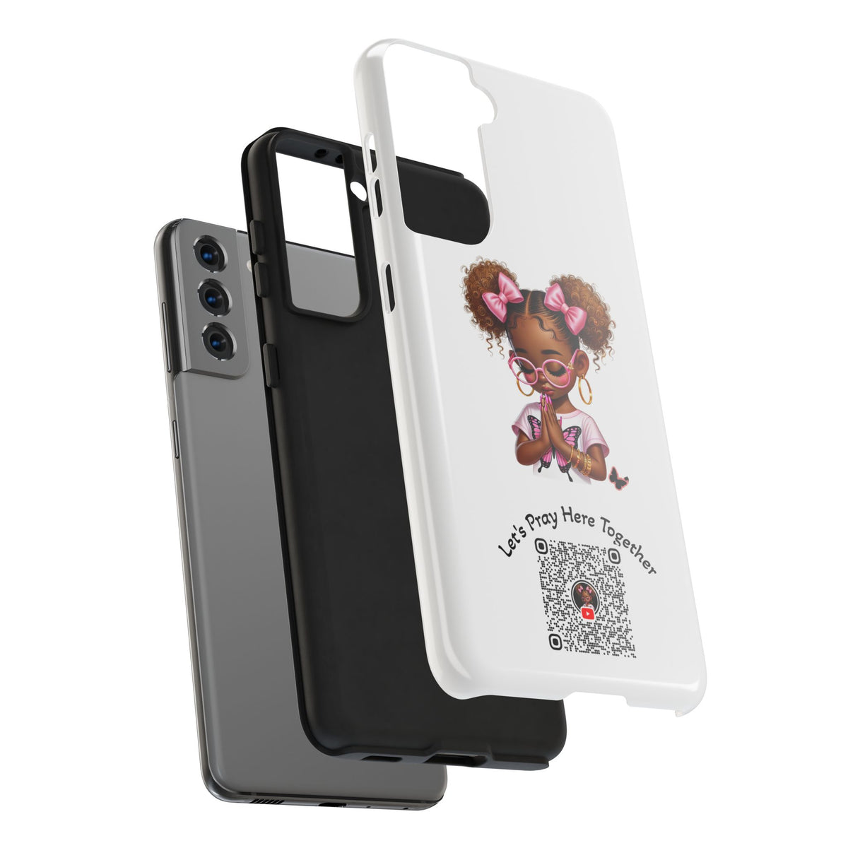 Cute Inspirational Phone Case, Tough Phone Cases, Personalized Gift, Butterfly Design, Kids & Teens, Empowerment Gifts