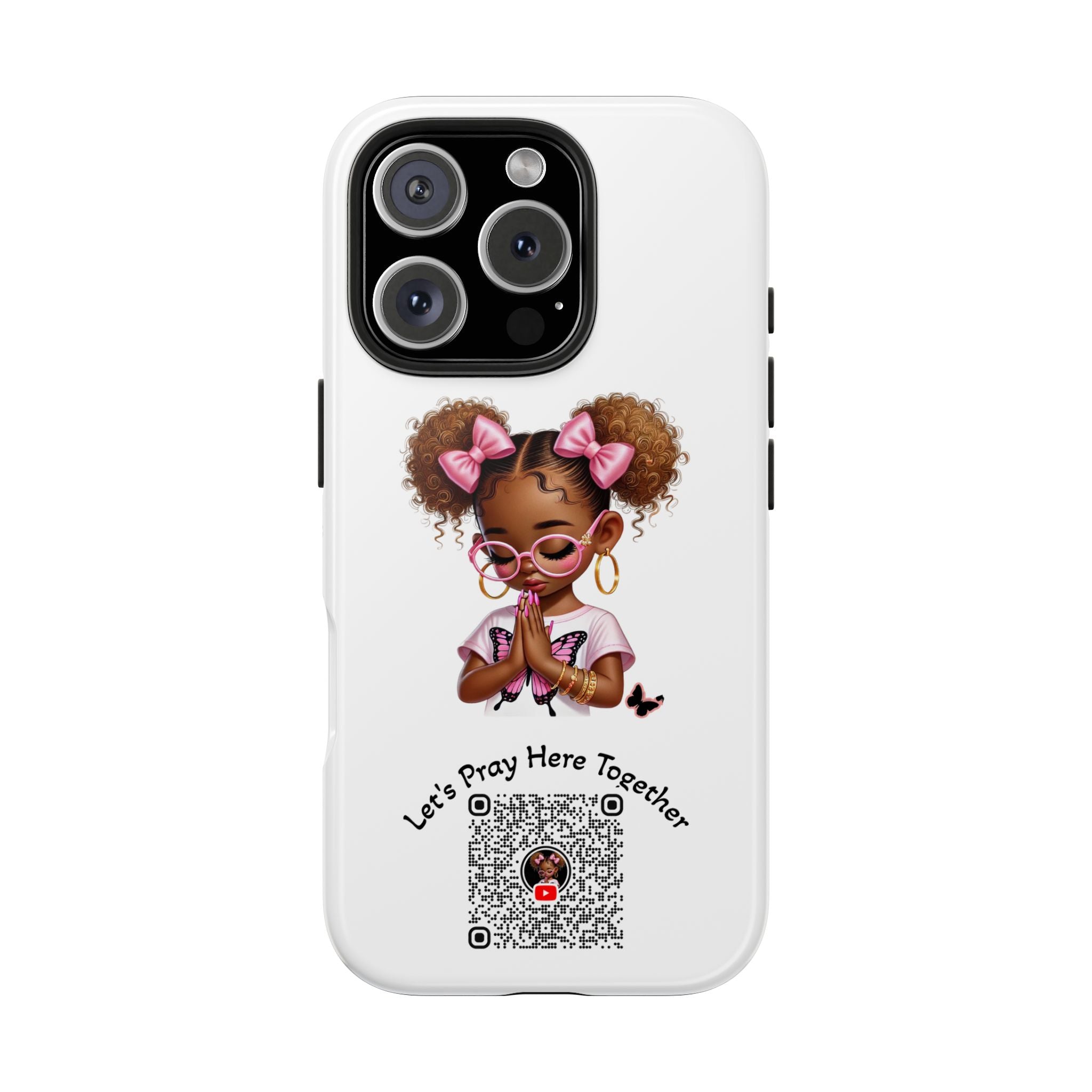 Cute Inspirational Phone Case, Tough Phone Cases, Personalized Gift, Butterfly Design, Kids & Teens, Empowerment Gifts