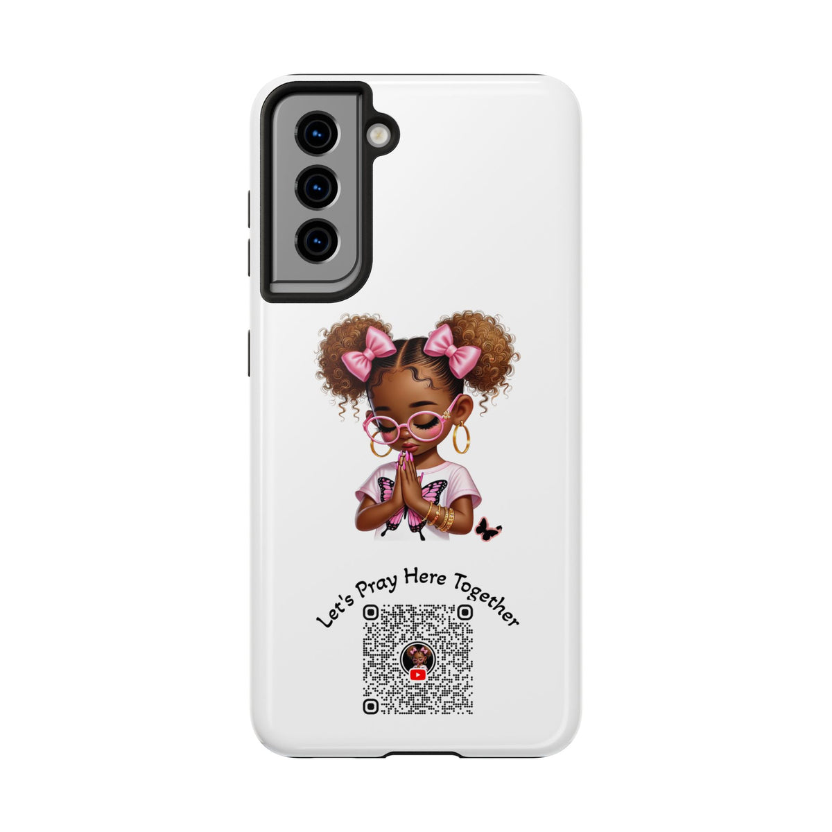 Cute Inspirational Phone Case, Tough Phone Cases, Personalized Gift, Butterfly Design, Kids & Teens, Empowerment Gifts