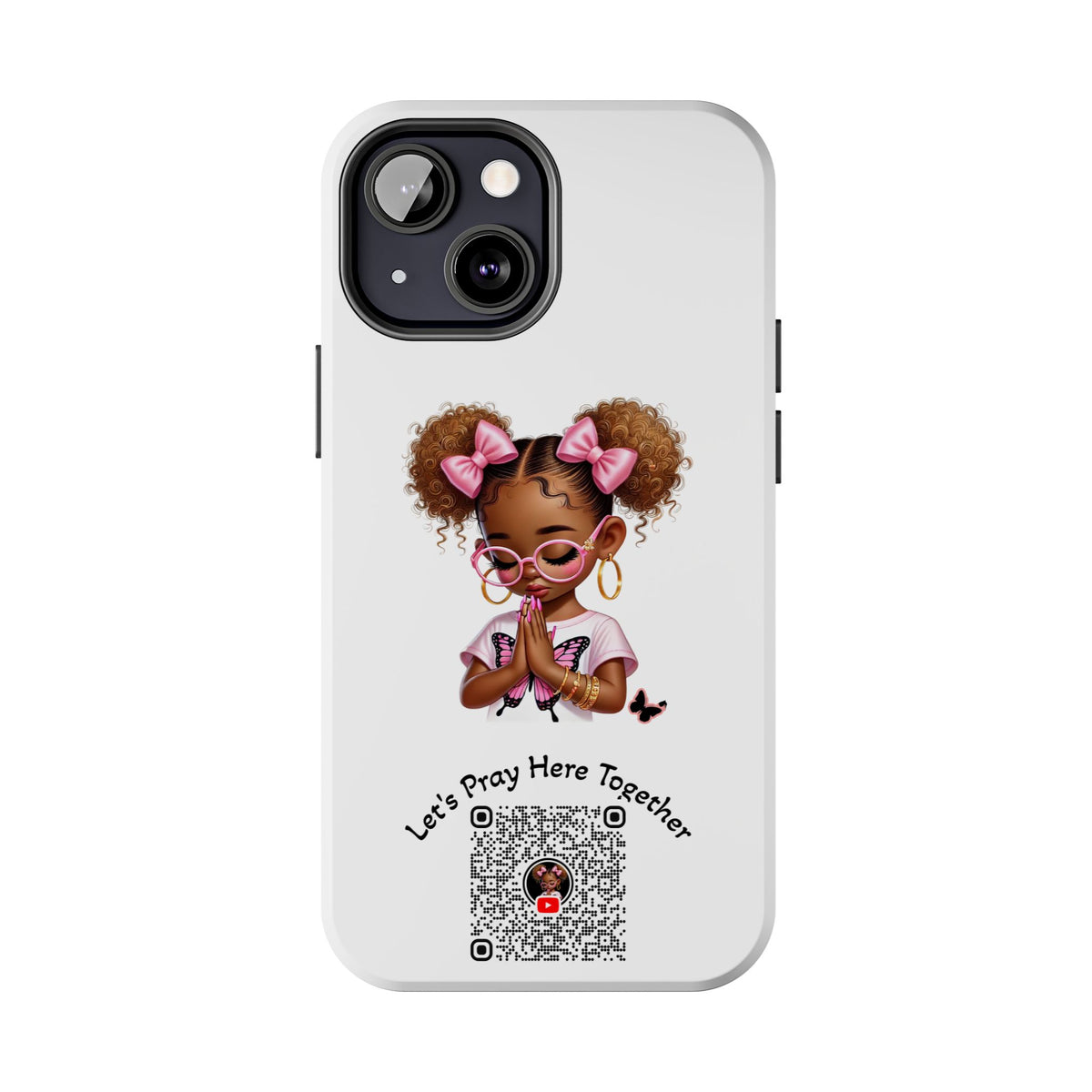 Cute Inspirational Phone Case, Tough Phone Cases, Personalized Gift, Butterfly Design, Kids & Teens, Empowerment Gifts