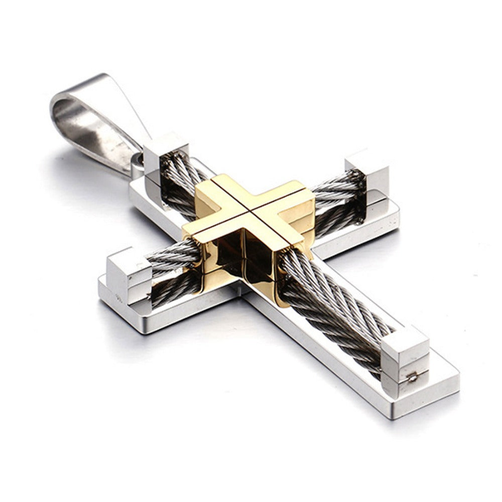 Cross titanium steel pendant