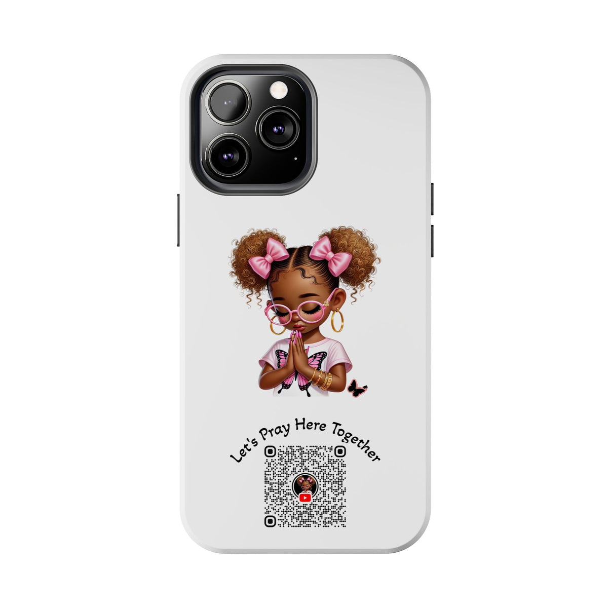 Cute Inspirational Phone Case, Tough Phone Cases, Personalized Gift, Butterfly Design, Kids & Teens, Empowerment Gifts