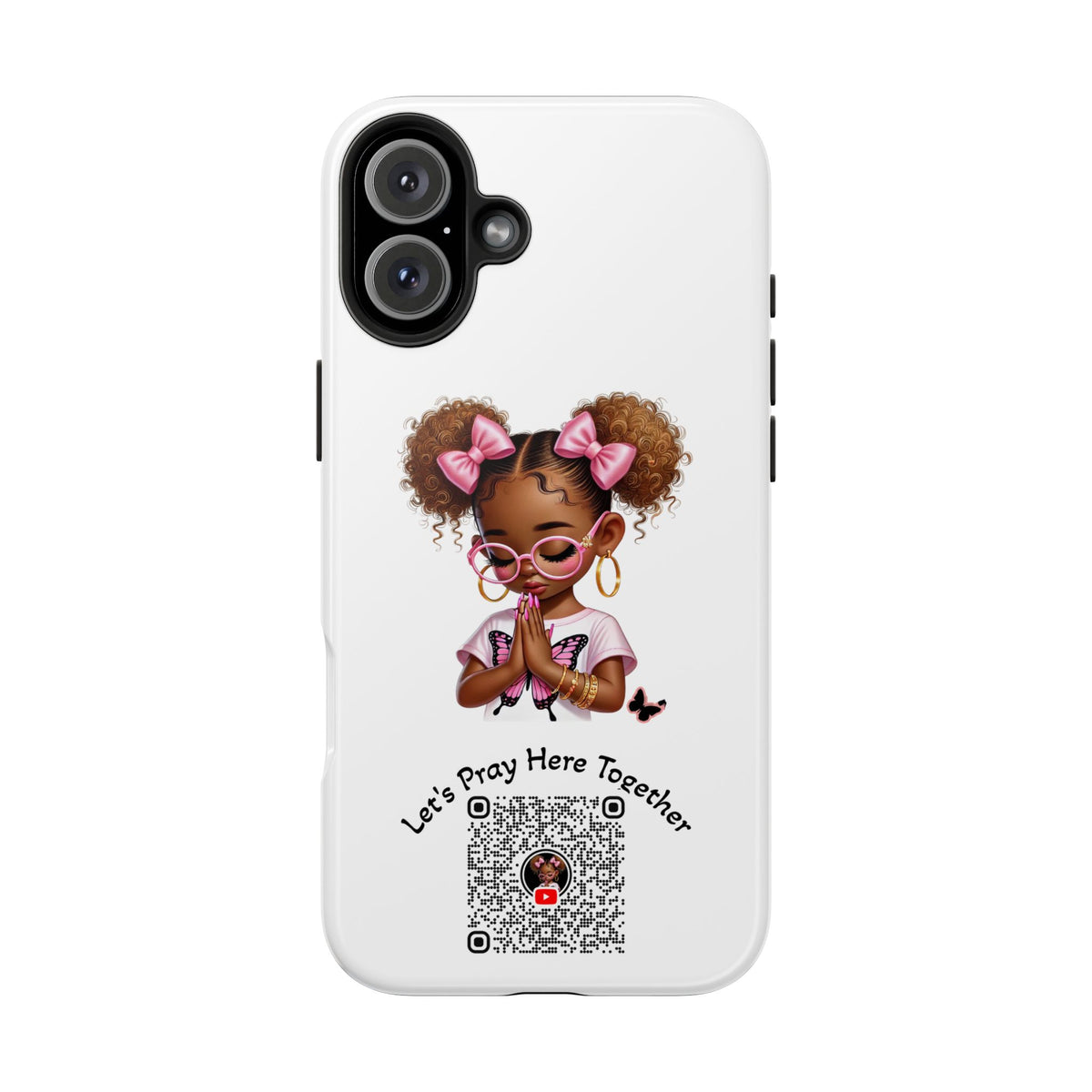 Cute Inspirational Phone Case, Tough Phone Cases, Personalized Gift, Butterfly Design, Kids & Teens, Empowerment Gifts