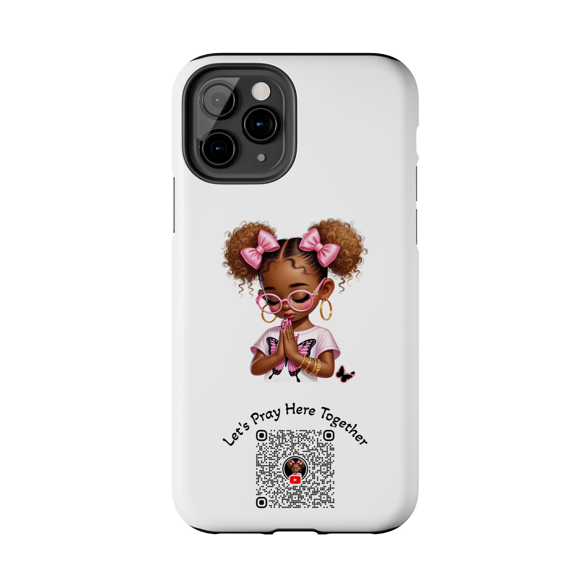 Cute Inspirational Phone Case, Tough Phone Cases, Personalized Gift, Butterfly Design, Kids & Teens, Empowerment Gifts