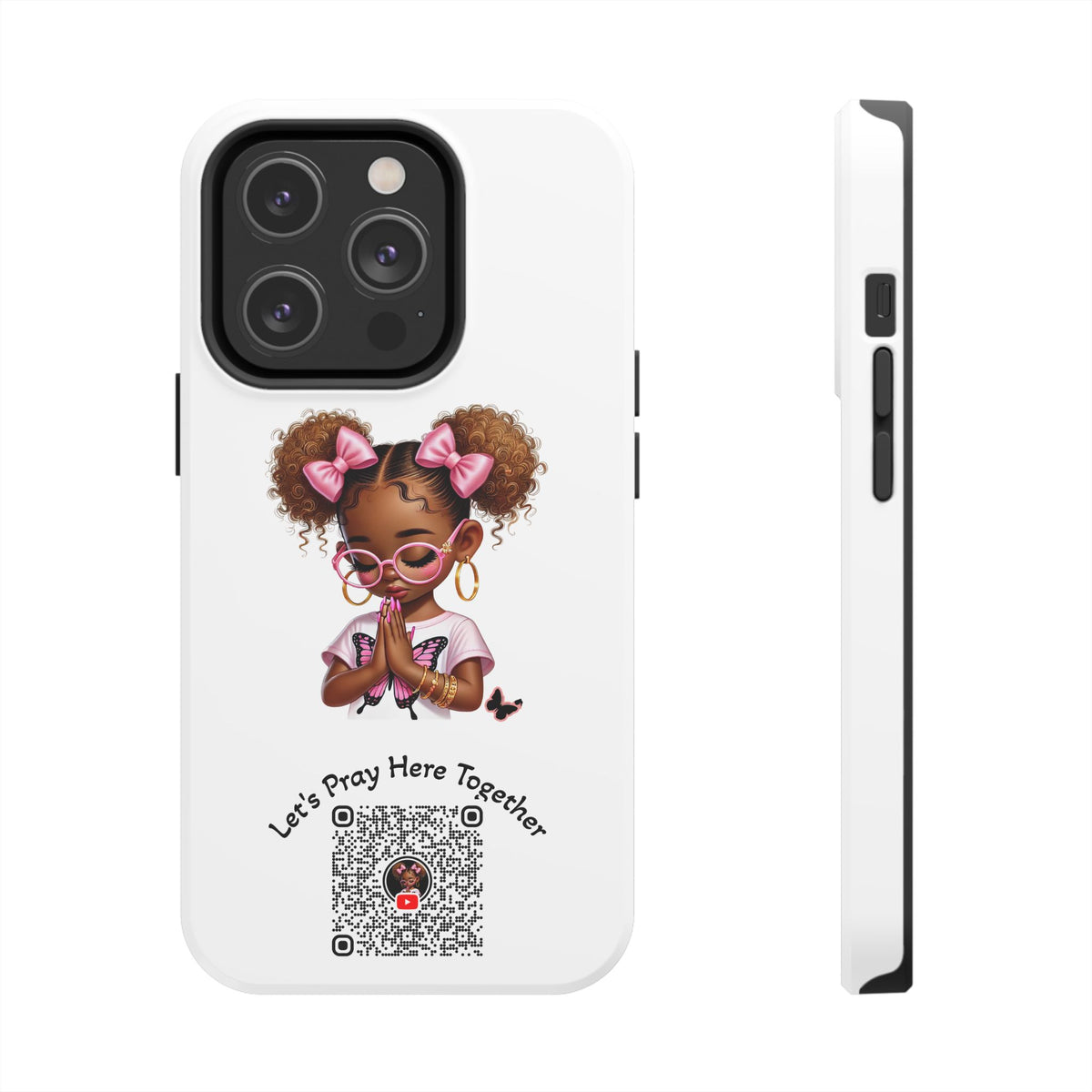 Cute Inspirational Phone Case, Tough Phone Cases, Personalized Gift, Butterfly Design, Kids & Teens, Empowerment Gifts