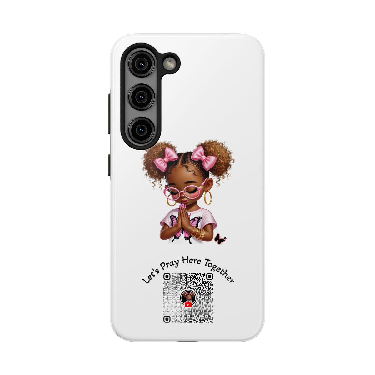 Cute Inspirational Phone Case, Tough Phone Cases, Personalized Gift, Butterfly Design, Kids & Teens, Empowerment Gifts