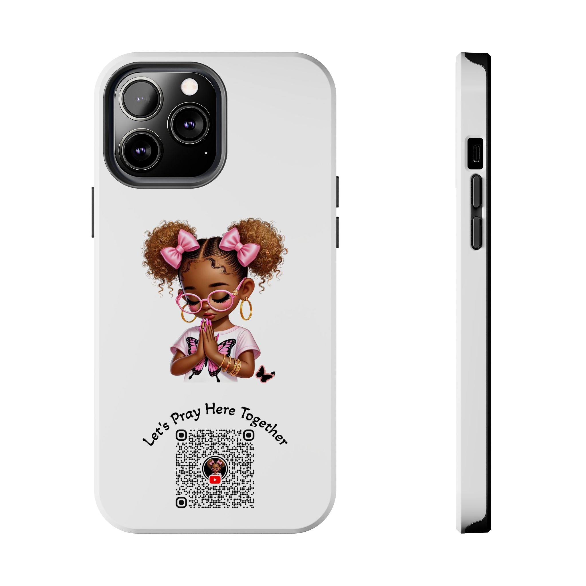 Cute Inspirational Phone Case, Tough Phone Cases, Personalized Gift, Butterfly Design, Kids & Teens, Empowerment Gifts