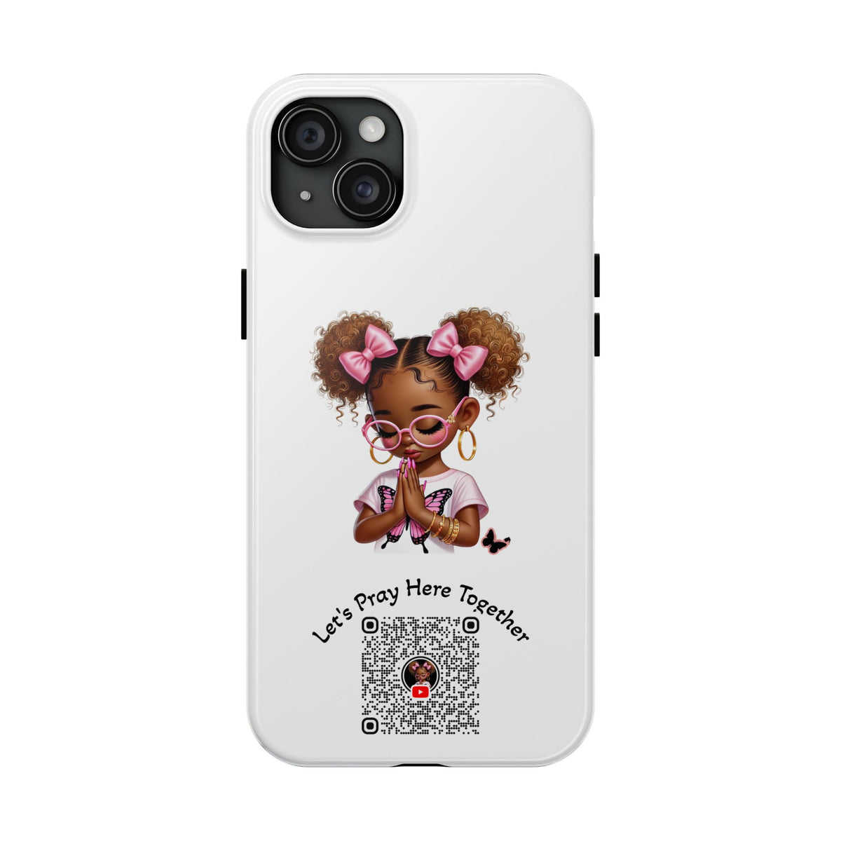 Cute Inspirational Phone Case, Tough Phone Cases, Personalized Gift, Butterfly Design, Kids & Teens, Empowerment Gifts