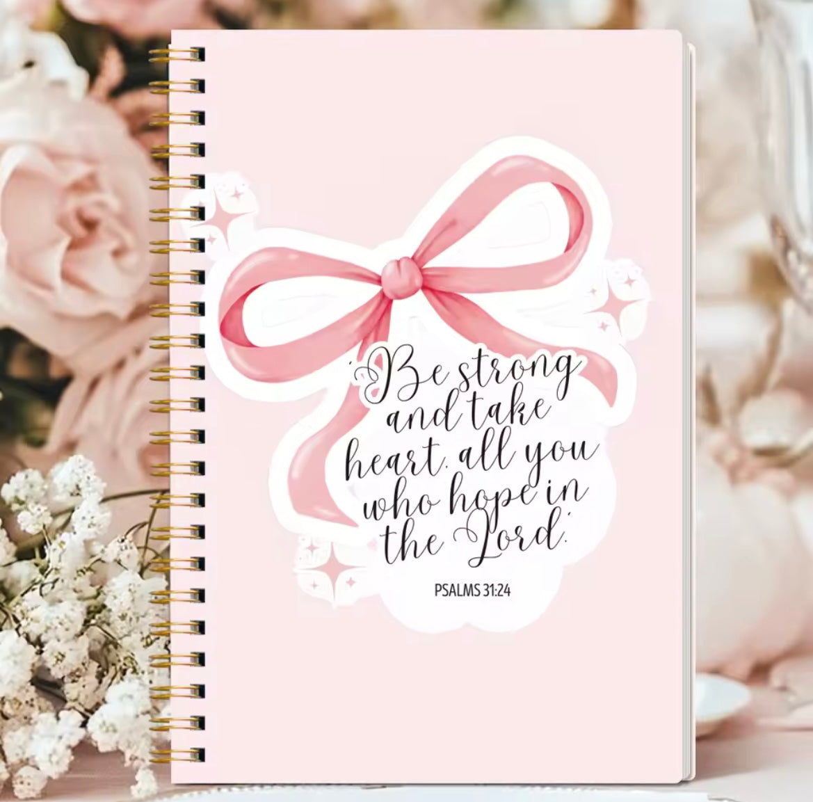 Christian Bible Study Journal, Spiral, Prayer Devotional Book, Scriptures Gift