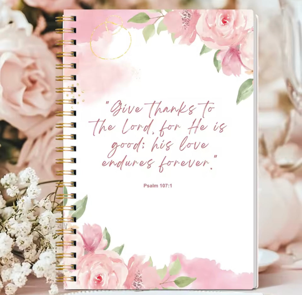 Christian Bible Study Journal, Spiral, Prayer Devotional Book, Scriptures Gift