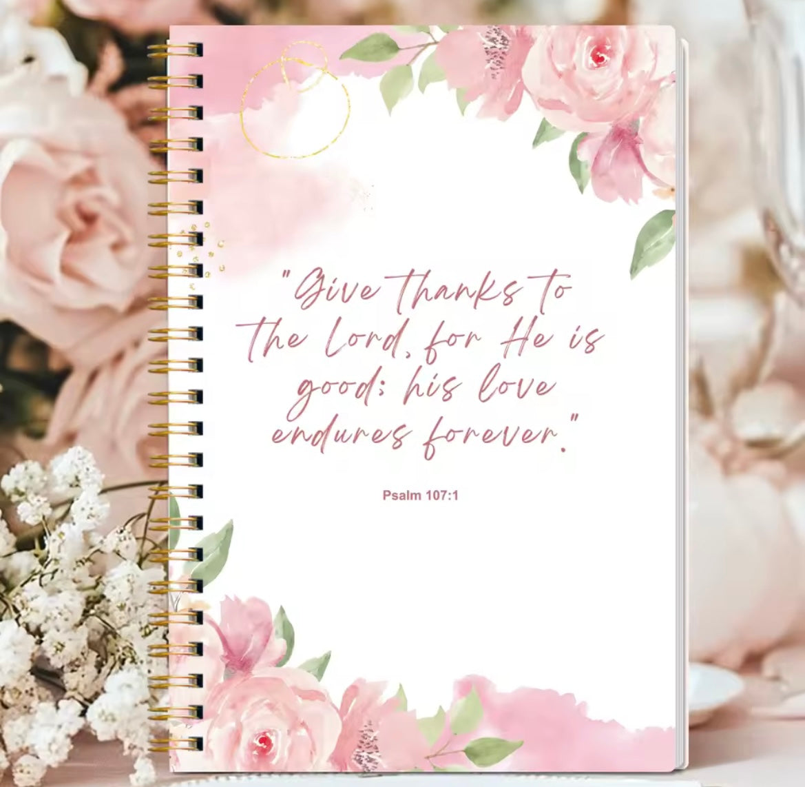 Christian Bible Study Journal, Spiral, Prayer Devotional Book, Scriptures Gift