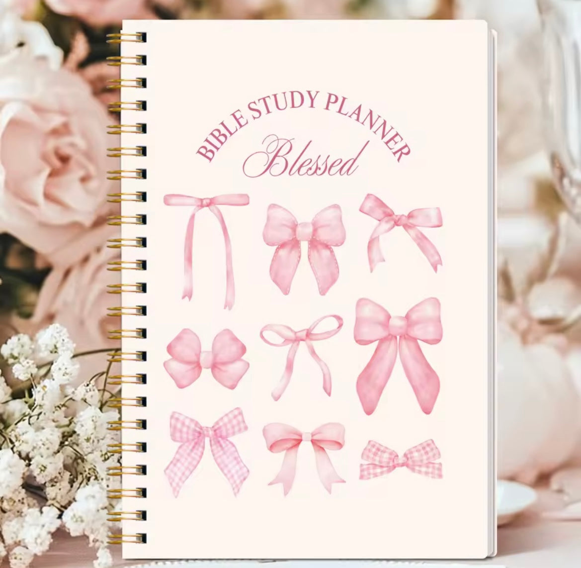 Christian Bible Study Journal, Spiral, Prayer Devotional Book, Scriptures Gift
