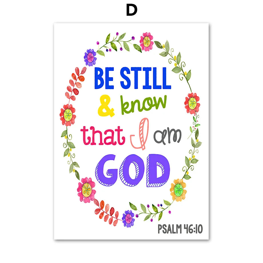 Kids Bible Verses Christian Church Scripture Wall Art Canvas Painting Nordic Poster And Print Pictures Child Room Home Decor