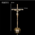 Fashion Golden Jesus Christian Catholic Cross Holy Cross Decoration Jesus Statue of Cross with Base Figurine Image.22x5.5CM