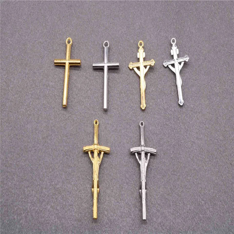 Catholic universal Jesus cross rosary beaded cross. Christian Jesus Classic Cross Universal Pendant 10 Pieces