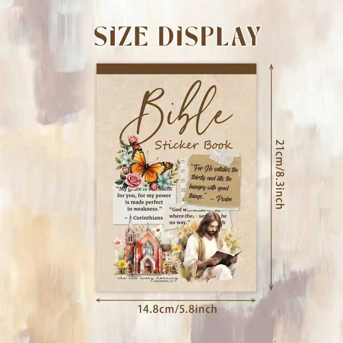 28 Sheets Christian Verse Sticker Book, Stickers Religious Scripture Journaling For Water Bottles Laptop Scrapbook Plannner