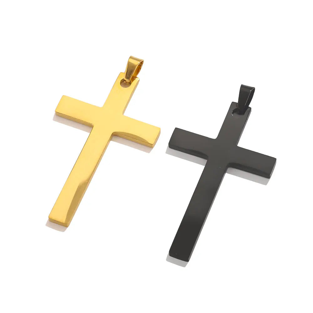 5pcs Stainless Steel Large Cross Charms For Jewelry Makings DIY Cross Necklace Pendants Jewelry Finding Religious Amulet Pendant