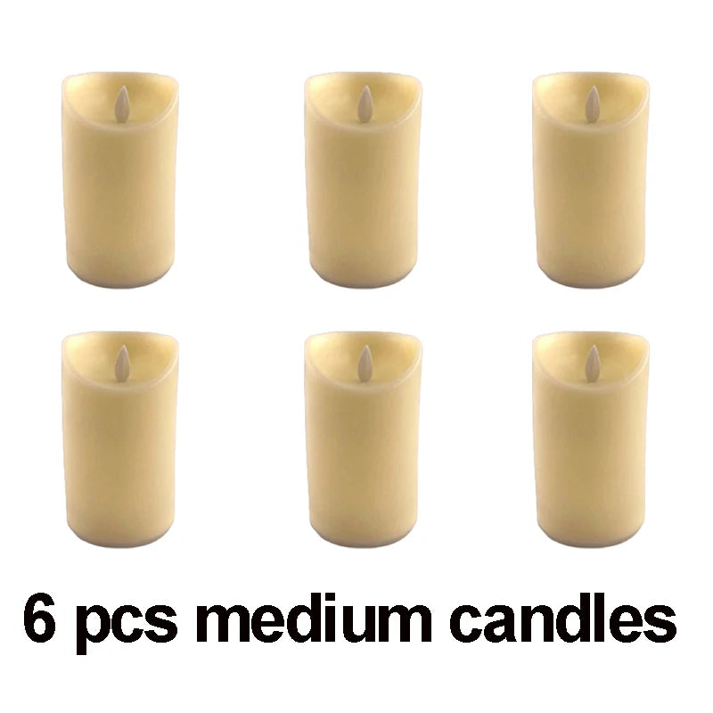 Flameless LED Candle Warm glowing decorative electric candles Home Christmas decorative candles for Ramadan Eid Xmas Party Decor
