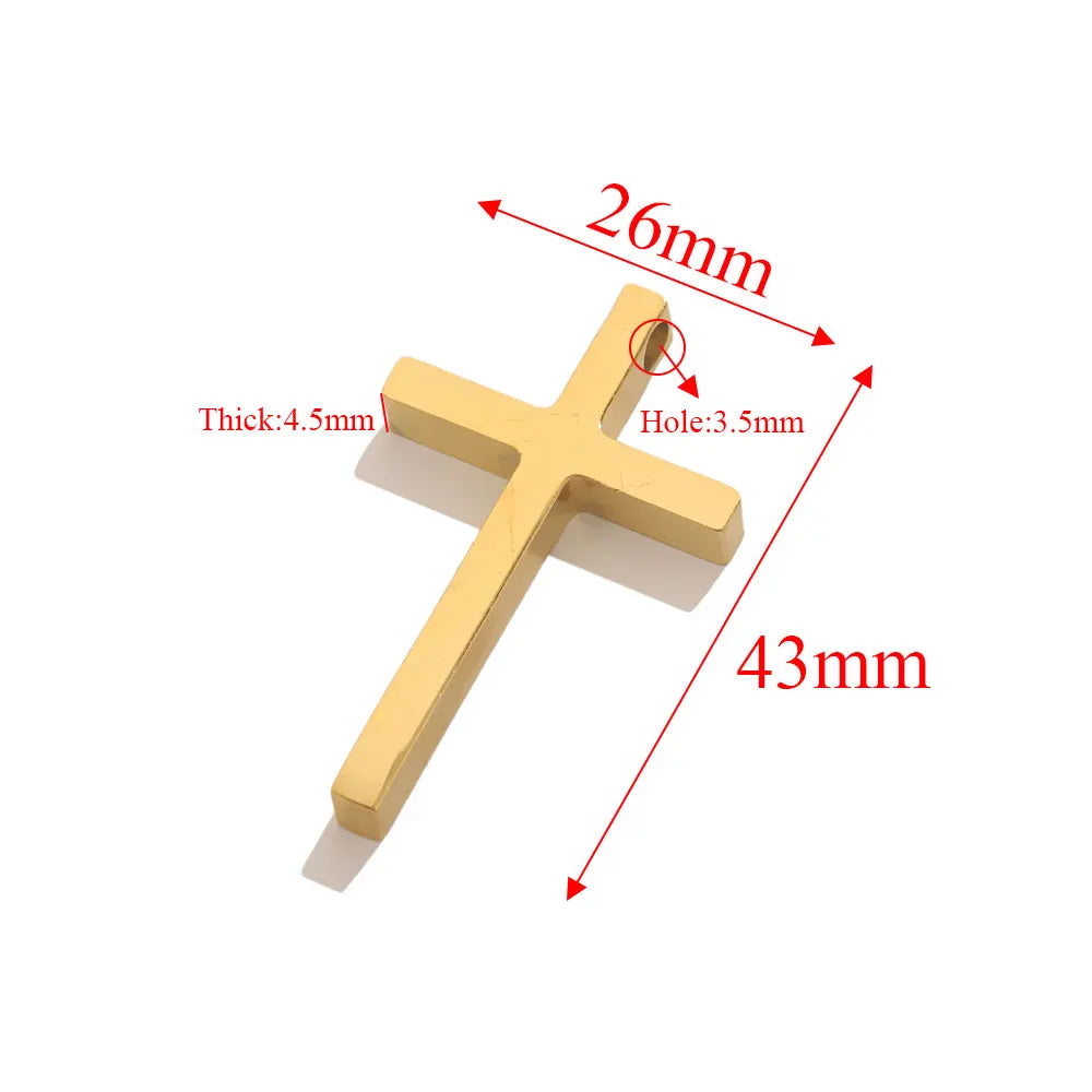 5pcs Stainless Steel Large Cross Charms For Jewelry Makings DIY Cross Necklace Pendants Jewelry Finding Religious Amulet Pendant
