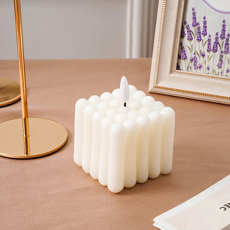 safe flameless Electronic candle Christmas wedding party luxury Led candles with batteries home decoration fake cube candles