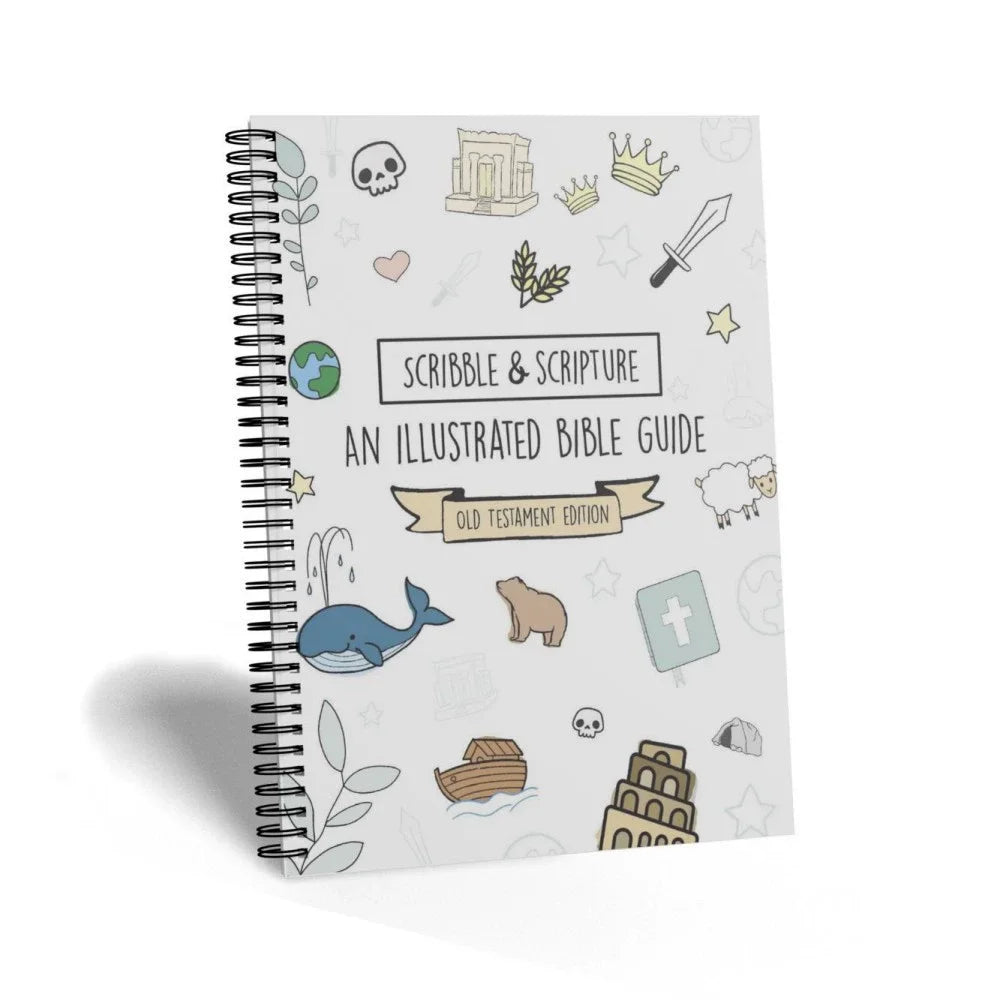 Scribble & Scripture The Bible Made Simple - An Illustrated Bible Guide Spiral-Bound Notebook With Inspirational Illustrations