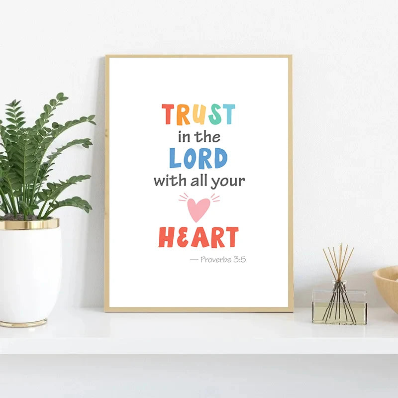 Kids Bible Verse Scripture Posters Prints Canvas Painting Christian Education Wall Art Picture Church Sunday School Home Decor