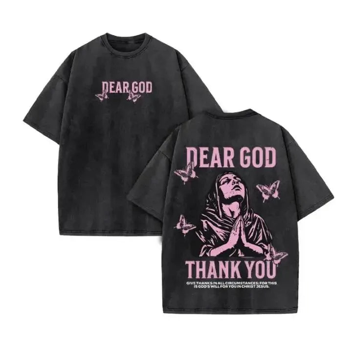 2025 Christian Men Women Washed Graphic Print T Shirt Version Casual T Shirt Cotton Christian Vintage T Shirt Harajuku Style