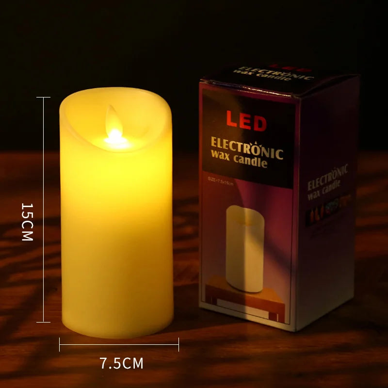 Flameless LED Candle Warm glowing decorative electric candles Home Christmas decorative candles for Ramadan Eid Xmas Party Decor