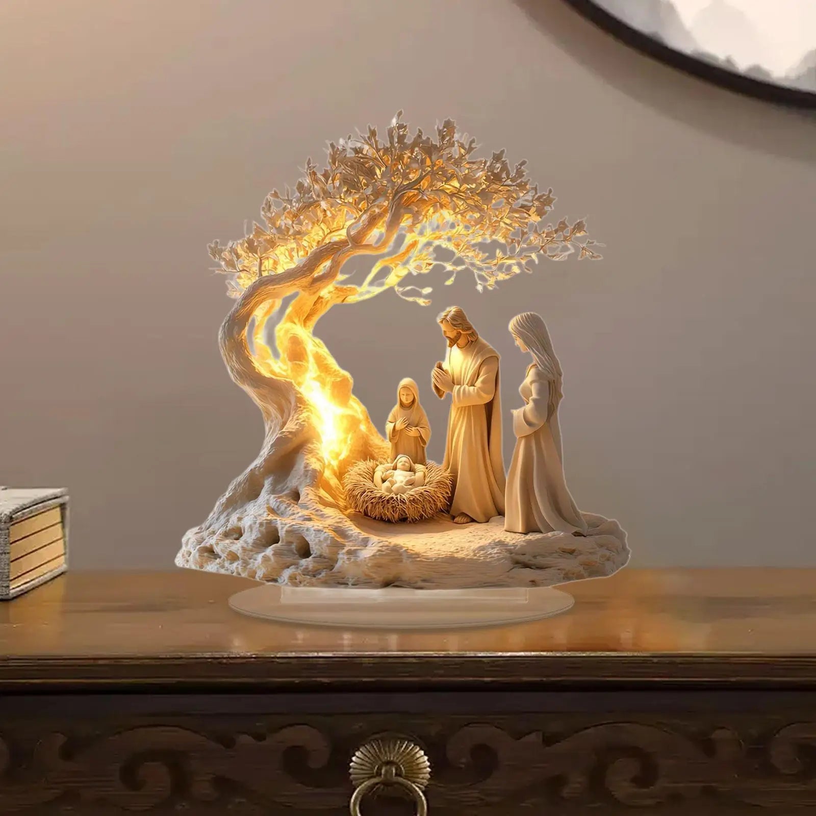 Jesus Birth Figurine Christmas Statue Artwork Collection Ornament for Living