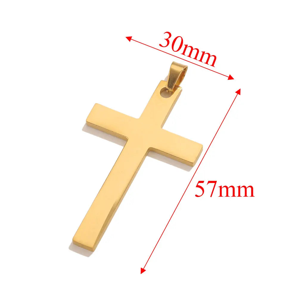 5pcs Stainless Steel Large Cross Charms For Jewelry Makings DIY Cross Necklace Pendants Jewelry Finding Religious Amulet Pendant