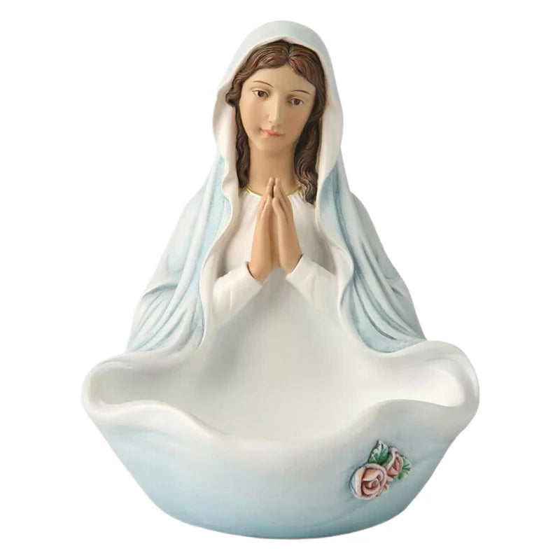 Our Lady of Grace Virgin Mary Resin Structure, Ideal Rosary Holder with Aesthetic Home Decor Item