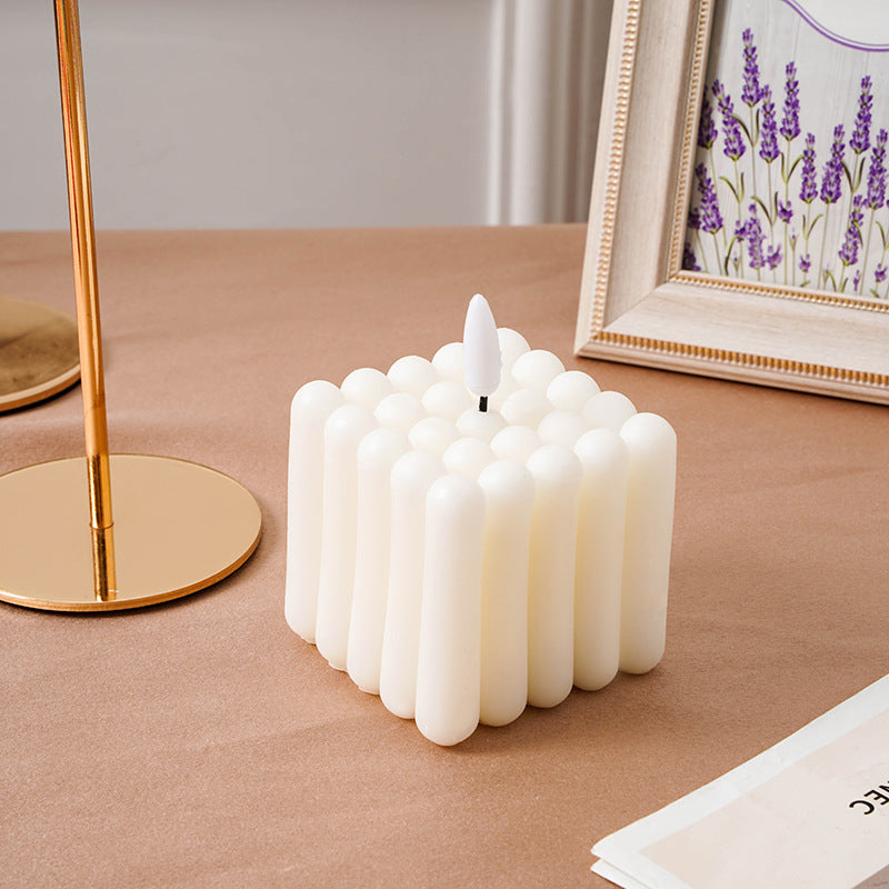 safe flameless Electronic candle Christmas wedding party luxury Led candles with batteries home decoration fake cube candles