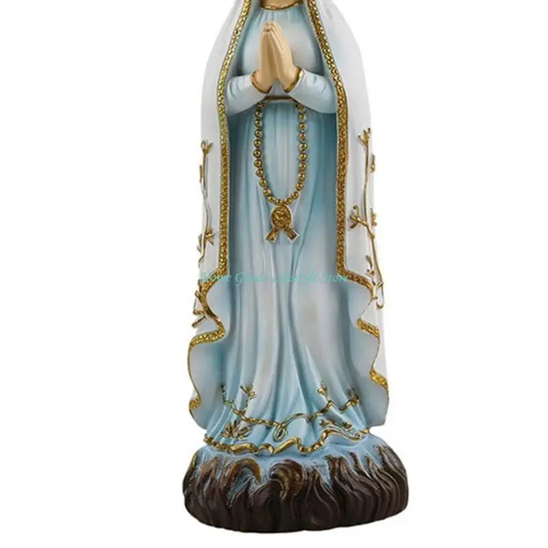 E74E Virgins Marys Resins Figurine Christian Gift Statues Sculptures Home Decoration Ornament Statue