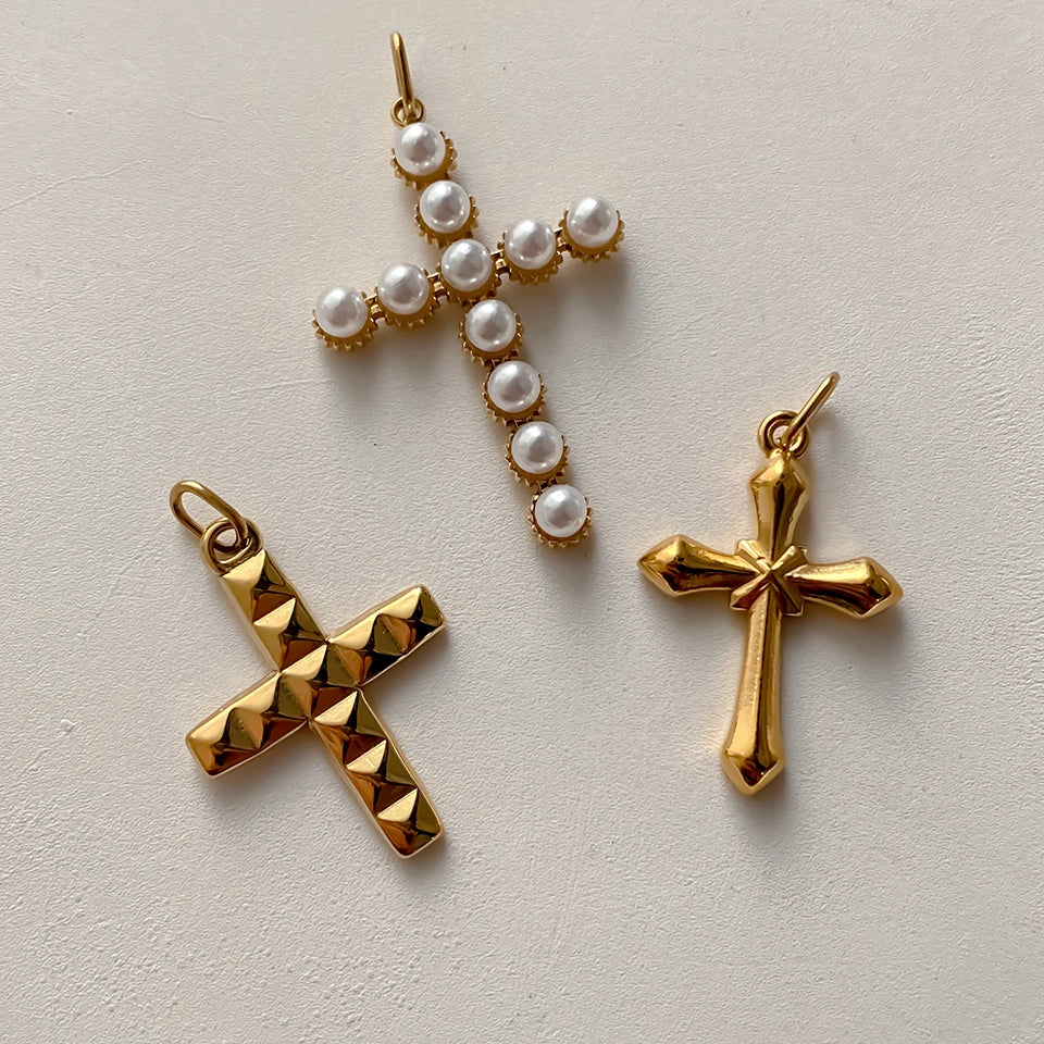 eMancoStainless Steel Cross Charm Pendants For Bracelet Necklace Jewelry Accessories Diy Jewelry Making 48 Hours Shipping
