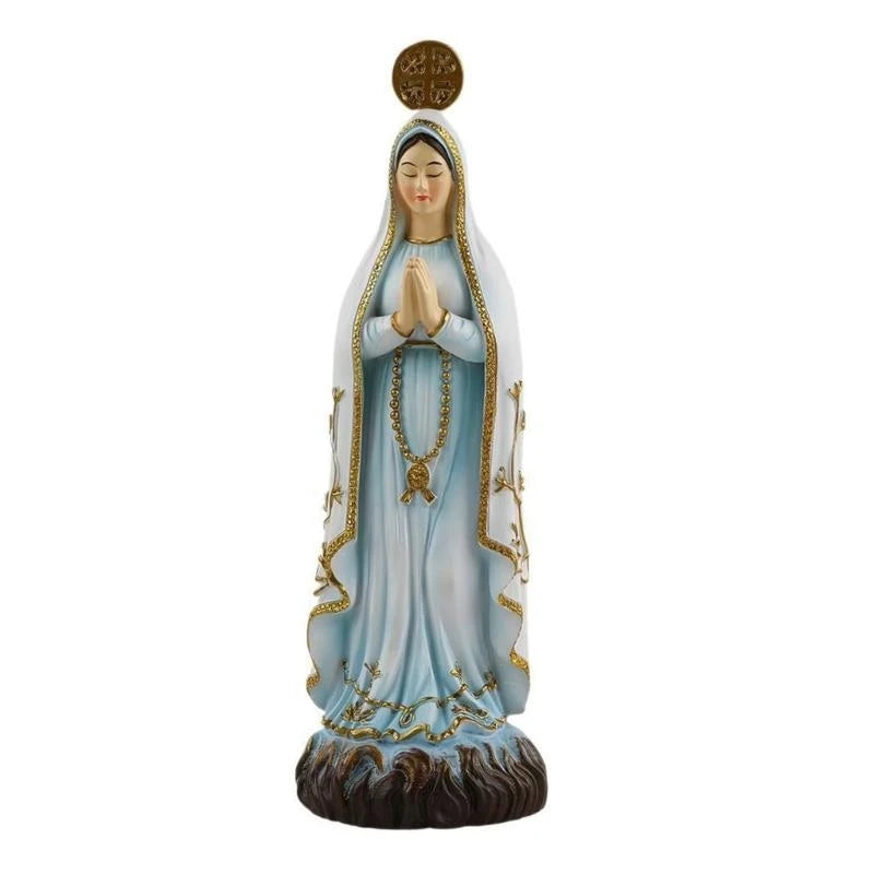 E74E Virgins Marys Resins Figurine Christian Gift Statues Sculptures Home Decoration Ornament Statue