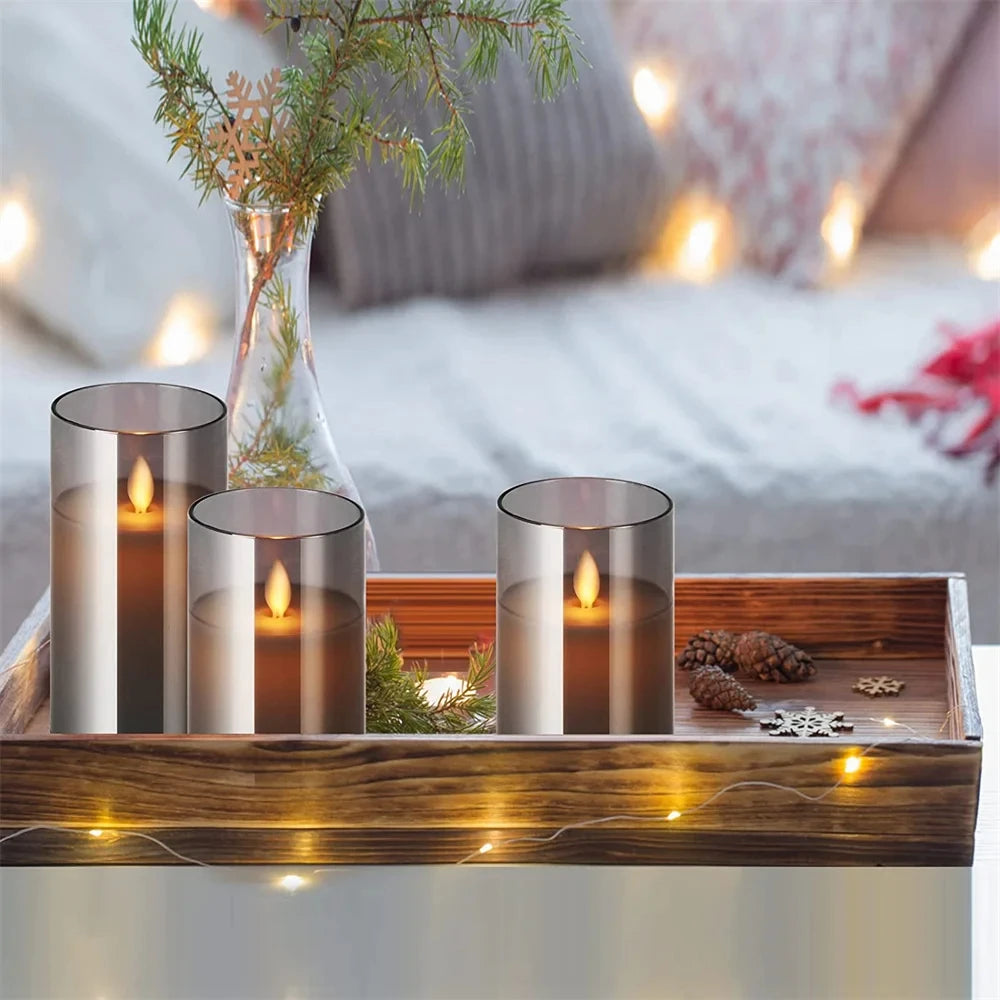 LED lights electronic candles LED candle decorations acrylic candles complete set of remote control timers Christmas and wedding