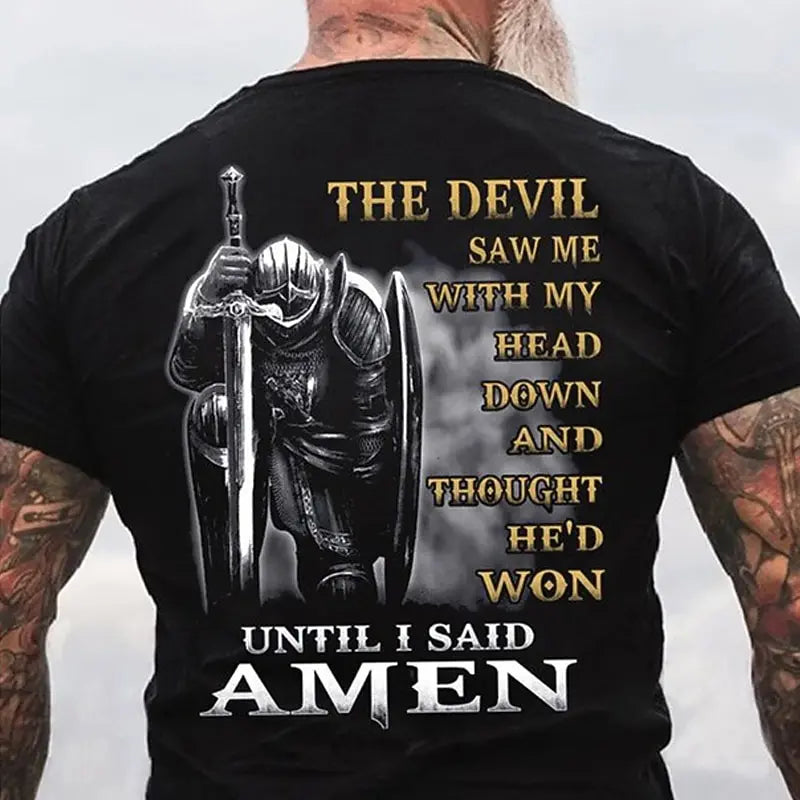 Men Templar Cross Letter T Shirt Graphic Tee Christian T Shirts 3D Print Vintage Fashion Designer Street Casual Daily Clothing