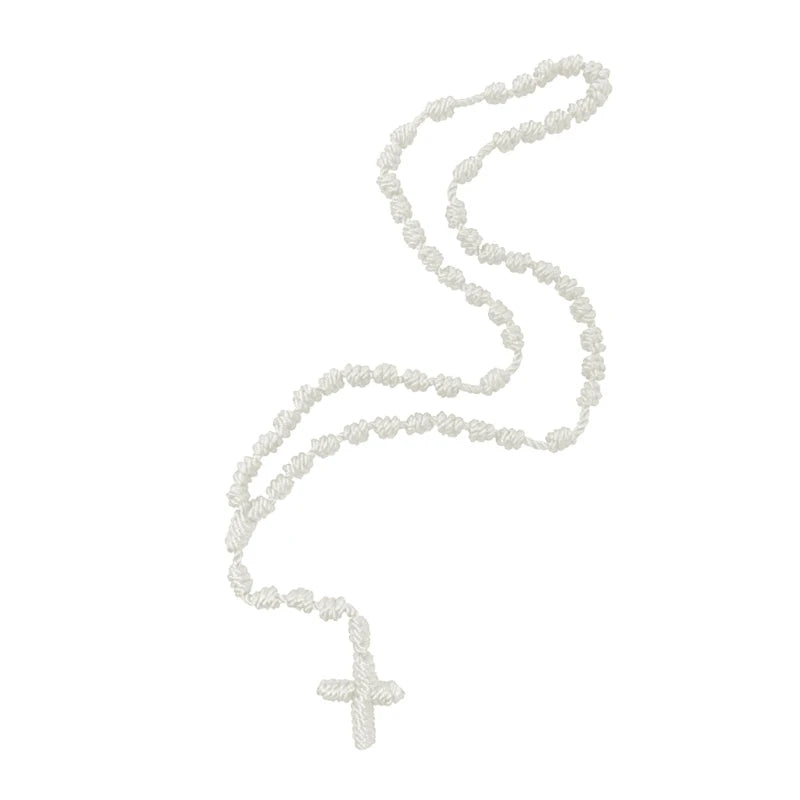 Sturdy Handwoven Crossing Knot Rosary Necklace for Spiritual Trendy Women Ladies