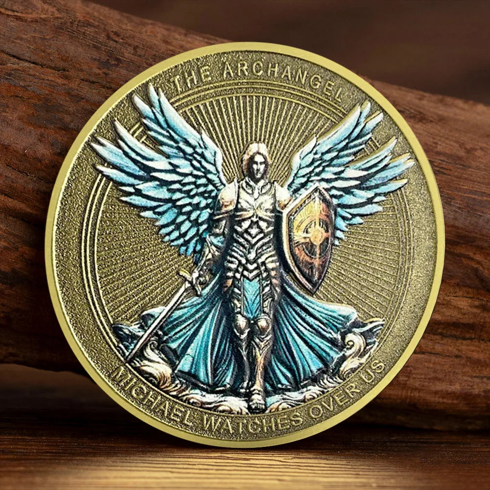 Gold/Silvery Plated Thank You Archangel Michael Challenge Medal Firefighter Coin Special Gift Military Collectible Coins