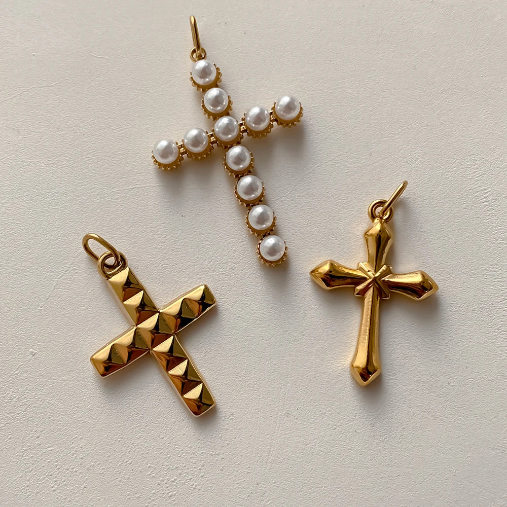 eMancoStainless Steel Cross Charm Pendants For Bracelet Necklace Jewelry Accessories Diy Jewelry Making 48 Hours Shipping