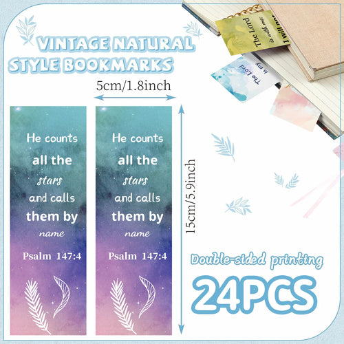24 Pieces Bible Verses Bookmarks Watercolor Christian Bookmarks for Women Inspirational Spiritual Bible Bookmarks