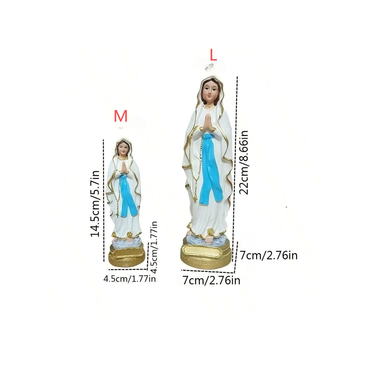 Virgin Mary Resin Statue Religion Jesus Religious Statue Souvenir Interior Decoration Gift