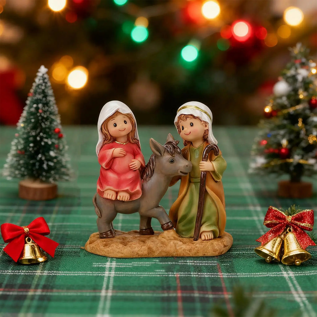 Holy Family Statue Catholic Resin Cartoon Joseph Virgin Mary Christmas Ornaments Religious Decorations Sculptures Figurines For