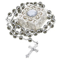 Rosary Beads Catholic Necklace Mary for Men Women Kids First Communion Long Rosary Cross Pendant Necklaces Metal Gift Box New