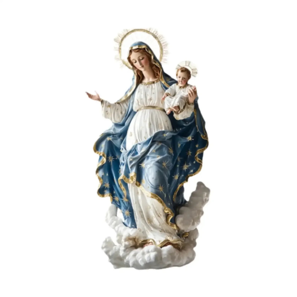 EeVirgin Mary & Infant Jesus Statue Christmas Nativity Scene Desktop Decorative Ornament